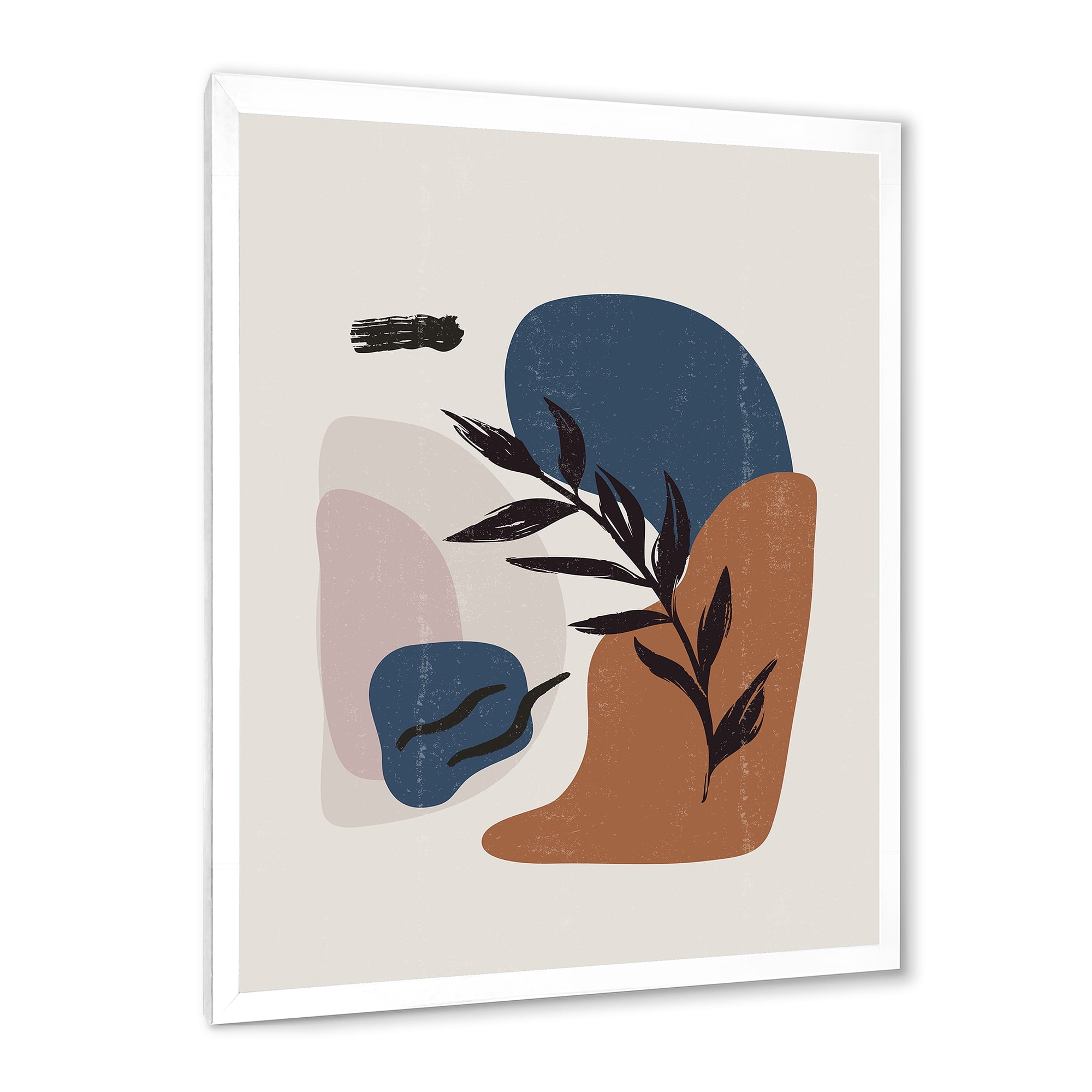Designart 'Boho Minimalist Botanical Vintage Print' Modern Framed Art Print