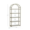 thumbnail image 4 of Nathan James Haven Etagere Bookshelf, 5-Shelf Faux Marble Bookcase in White Faux Marble Finish and Gold Metal Frame with Arch Top and Open Shelves, White/Gold, 4 of 5
