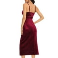 thumbnail image 5 of Sngxgn Dress for Women Long Satin Slip Dress Chemise Soft V Neck(Wine,S), 5 of 8