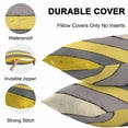 thumbnail image 5 of Outdoor Waterproof Throw Pillow Covers Set of 2 Yellow Wood Grain Decorative Pillowcases Outdoor Pillows Cushion Case 16x16 Inch Rustic Brown Wooden Stripe Patio Pillows for Couch Sofa Bed Garden, 5 of 9