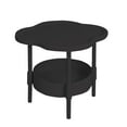 thumbnail image 2 of Honeeladyy Mini End Table, Small Side Table, Nightstand with 2-Layer Storage Shelves, Sofa Table for Small Spaces, Living Room, Bedroom, Stable Frame, Easy Assembly, 18.9x15.75x15.75 in, Black, 2 of 8