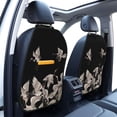 thumbnail image 3 of Pofeuu Japanese White Crane Print 2 Pack PU Leather Kick Mat Back Seat Protector, Universal Car Seat Back Organizer, Waterproof Backseat Protector For Most Car, 3 of 8