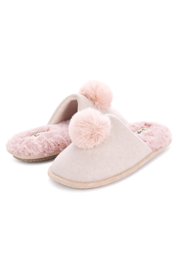 Women’s Daisy Pom Pom Felt Scuff Slipper