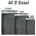 thumbnail image 4 of 30 Assorted, 4x8, 6x10, 8x12 Inch Colored Poly Bubble Mailers, All 3 Sizes, Self Sealing Padded Envelopes with Kiss Lip Stickers (Blue), 4 of 4