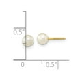 thumbnail image 4 of 14k Gold Madi K 4-5mm White Near Round Freshwater Cultured Pearl Stud Post Screwback Earrings, 4 of 5