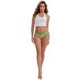 thumbnail image 5 of DARING DIVA Women's Colorful Striped Low-Waisted Double Layer Breathable Briefs M Green, 5 of 6