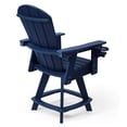 thumbnail image 5 of WestinTrends Malibu Outdoor HDPE Adirondack Swivel Counter Height Bar Chair With Cup Holder, Navy Blue, 5 of 15