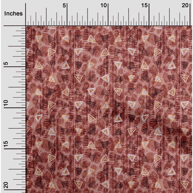 oneOone Tissu Rayonne Brun Rose Foncé Texture & Triangle Géométrique Matériel de Robe Tissu Imprimé Tissu au Mètre 56 Pouces de Large