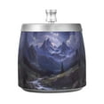 thumbnail image 7 of Yayeee Ashtray with Lid for Cigarette Smokeless Stainless Steel Home Ash Holder, Moonlight Mountain, 7 of 7