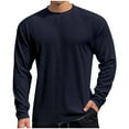thumbnail image 1 of Haut Col Rond pour Hommes Couleur Unie Manches Longues Col Rond Haut/chemise, 1 of 1