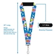 thumbnail image 3 of Nickelodeon Lanyard, Invader Zim and GIR Poses and Planets Blue White, Elastic, 3 of 4