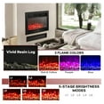thumbnail image 4 of WDZS 28.5" Electric Fireplace Insert, Wall Recessed/Mounted, Freestanding Fireplace with Remote Control, 3 Color Adjustable Flames, 2 Modes Heat, 8 H Timer, 5 Brightness Settings, 750/1500W Heater, 4 of 9