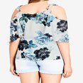thumbnail image 2 of City Chic Womens Activewear Plus Size Tie Strap Cold Shoulder Top Size-X-Small Color-Sake Floral, 2 of 2