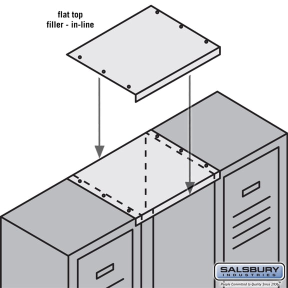 Flat Top Filler - In-Line - for 21 Inch Deep Metal Locker - Gray