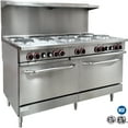 thumbnail image 2 of NSF 60 in. 10 Burner Commercial Electric Hot Plate Oven Range 208 Volt 3-Phase in Stainless Steel, Commercial Range Oven, 2 of 10