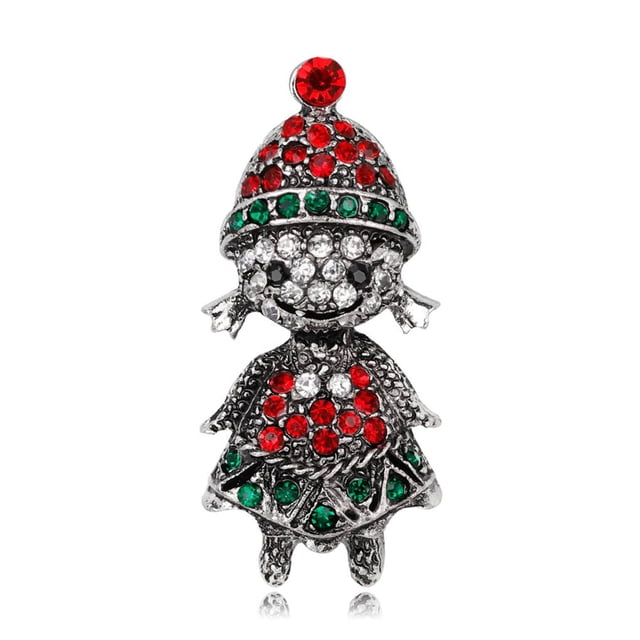 Yuarrent Decorado Árbol de Navidad Botas de Papá Noel Muñeco de nieve Campana Broche Bufanda Collar Solapa Broche de Navidad Regalo de niña Kits de decoración para fiestas No.36 Yuarrent JR0793-36