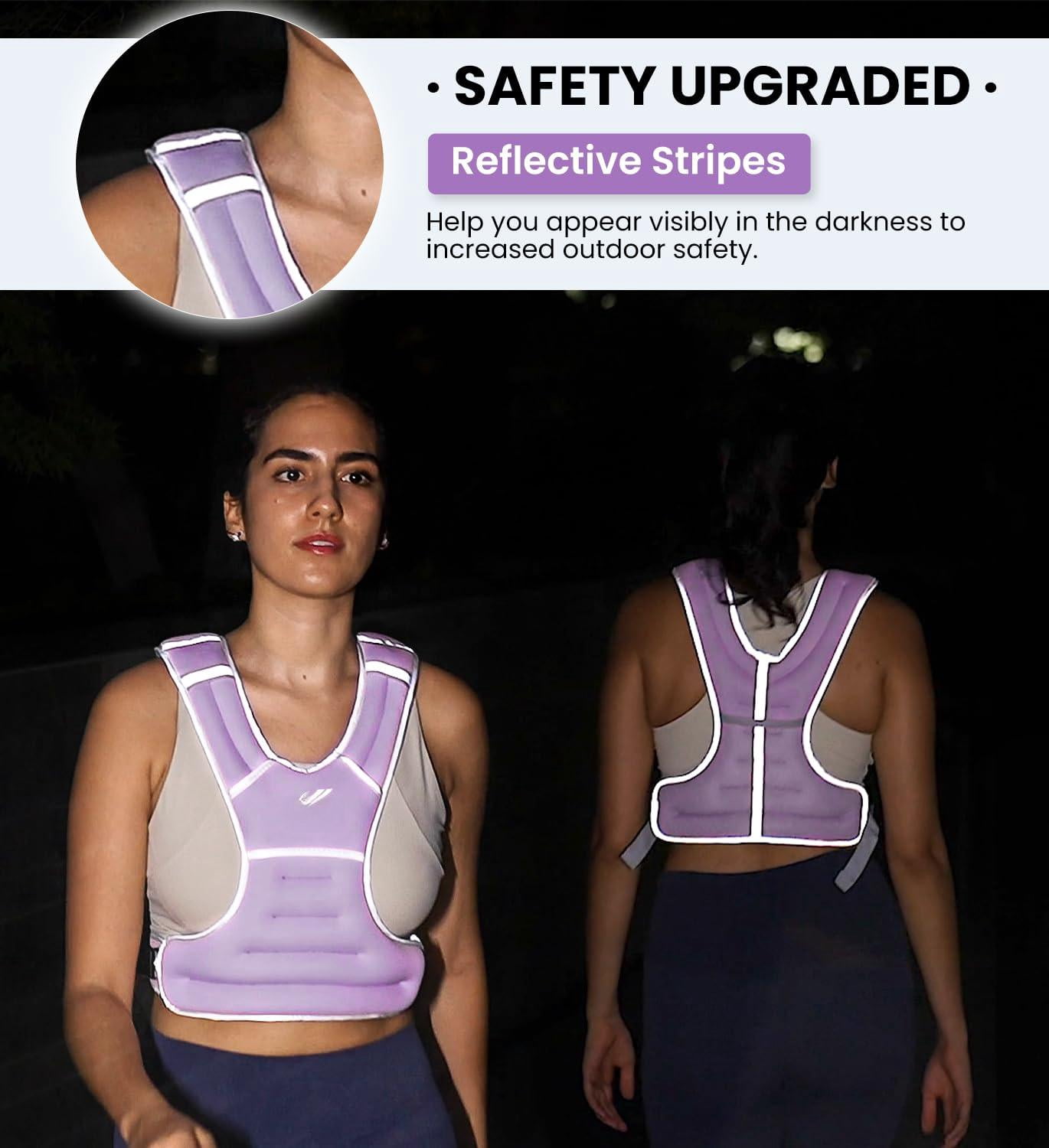 Purple 6 lbs Weighted Vest for Walking Running Workout Fitness