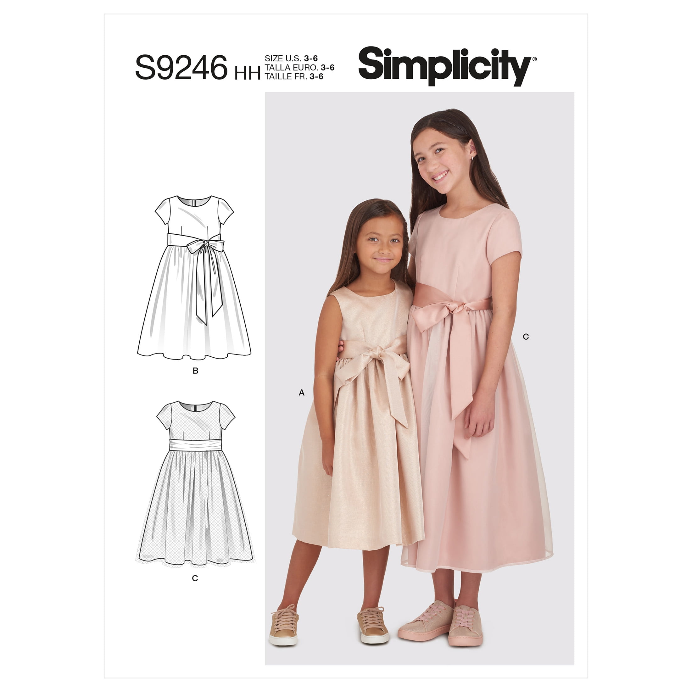 Simplicity Children's and Girls' Dresses Sewing Pattern S9246 Size 3-4-5-6  and 7-8-10-12-14 