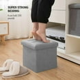 thumbnail image 3 of Folding Storage Ottoman Cube Space-Saving Storage Toy Box Foot Rest Stool Seat 11.8", 3 of 7