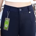 thumbnail image 4 of Pantalones Azul Marino de Pierna Recta para Mujer Pantalones Caqui Cortos 2026 Nuevos Pantalones de Pierna Ancha de Modal Cintura Elástica Trasera Pantalones Sueltos Casuales, 4 of 8