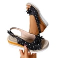 thumbnail image 4 of Hurxie Women's Comfortable Wedge Sandals Casual Espadrilles Ankle Strap Open Toe Walking Summer Shoes Black 42, 4 of 7