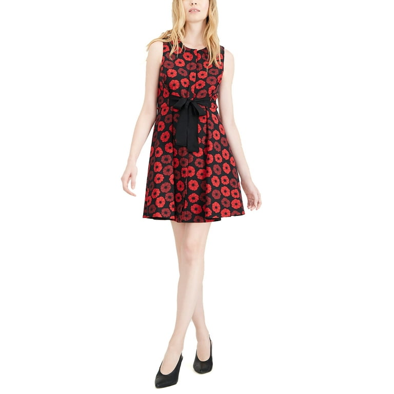 slim fit dress slacks Pinstripe Button-Front Flare Dress main image 0
