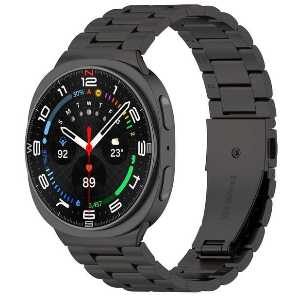 Correa de reloj de acero inoxidable Accesorios para Galaxy Watch8 Diseño clásico y fino Tres cuentas Correa de repuesto duradera y cómoda Compatible con 40 mm y 44 mm