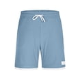 thumbnail image 3 of hoksml Men's Waffle Knit Drawstring Casual Shorts, Contrast Cuff Breathable Athletic Shorts for Sports Daily Wear, 3 of 7