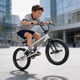 thumbnail image 5 of Korimefa Freestyle BMX Bikes, 18 inch Kids Bicycles for 7-12 Years Old Boys Child Tween Teen, with Aluminum Alloy U-Brake, Rear R-Brake, Hand Brake Levers & Front Rear Pedals, White, 5 of 13