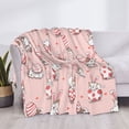 thumbnail image 4 of Throw Blanket for Couch, Funny Cute Rabbit Egg Pink Super Soft Fuzzy Comfy Warm Throw Blanket, Cuteness Lightweight Cozy Plush Flannel Blanket & Throws for Sofa and Bed All Season, 4 of 5