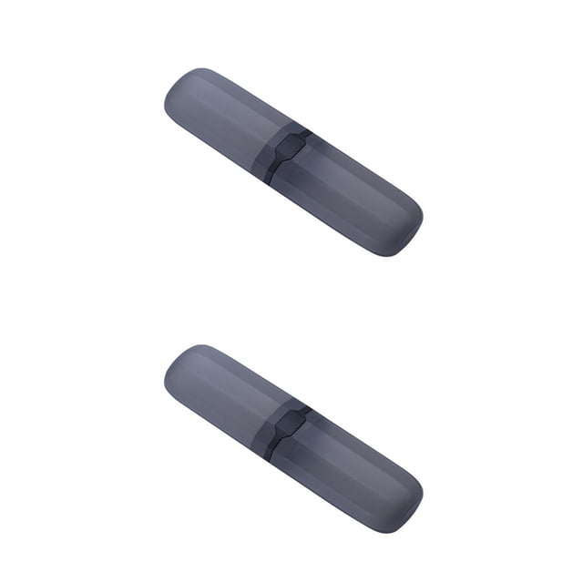 Billuyoard Caja de almacenamiento para cepillos de dientes, estuches portátiles a prueba de polvo, palillos, contenedor de bolígrafos, Negro transparente 2piezas