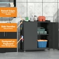 thumbnail image 2 of Firstsky Metal Garage Storage Cabinet with Wheels, Adjustable Rolling Tool Storage Cabinet with Lock, 34" Steel Locking Tool Cabinet with Doors and Shelves（Black）, 2 of 8