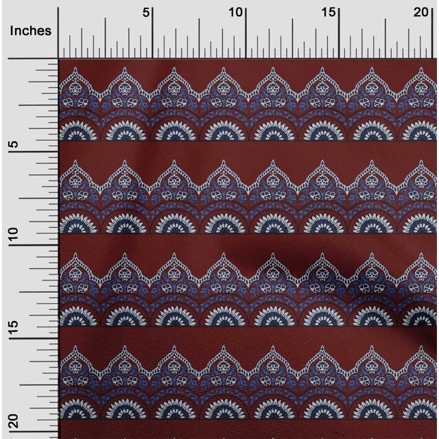 oneOone Georgette Viscose Fabric Leaves & Floral Block Decor Fabric Printed BTY 42 Inch Wide