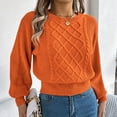 thumbnail image 5 of Fgnfyis Women Knit Sweater Long Sleeve Pullover Tunic Soft Warm Comfortable Loose Fit Fashion Top for Fall andWinter Orange XL, 5 of 7