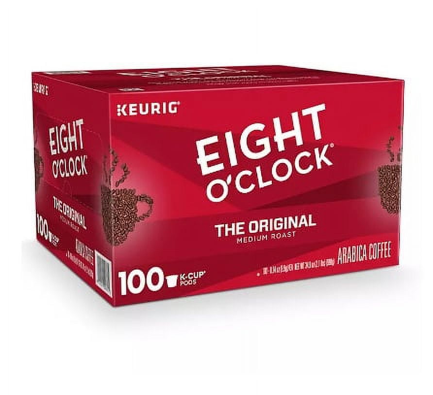 Eight O'Clock Medium Roast K-Cup Coffee Pods, 100 Ct, Sweet & Fruity Notes,  100% Arabica Beans - Walmart.com