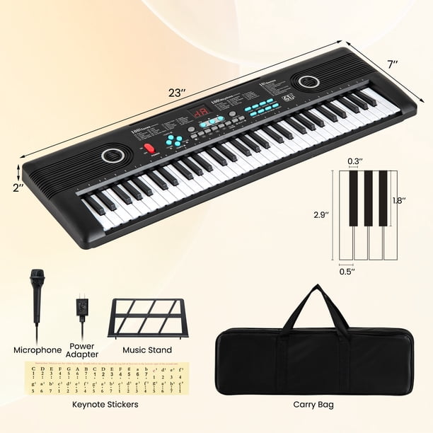 Clavier de Piano pour Enfants Piano Électrique Portable à 37 Touches avec 8 Rythmes 8 Sons & 22 Clavier de Piano pour Enfants Piano Électrique Portable à 37 Touches avec 8 Rythmes 8 Sons & 22