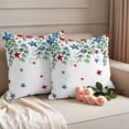 thumbnail image 2 of 4th of July Outdoor Waterproof Pillow Covers, Memorial Day Patriotic Star Eucalyptus Leaf Decorative Square Throw Pillowcase Sofa Cushion Sham for Patio/Couch/Chair, 16"x16" 2 Pack, 2 of 8
