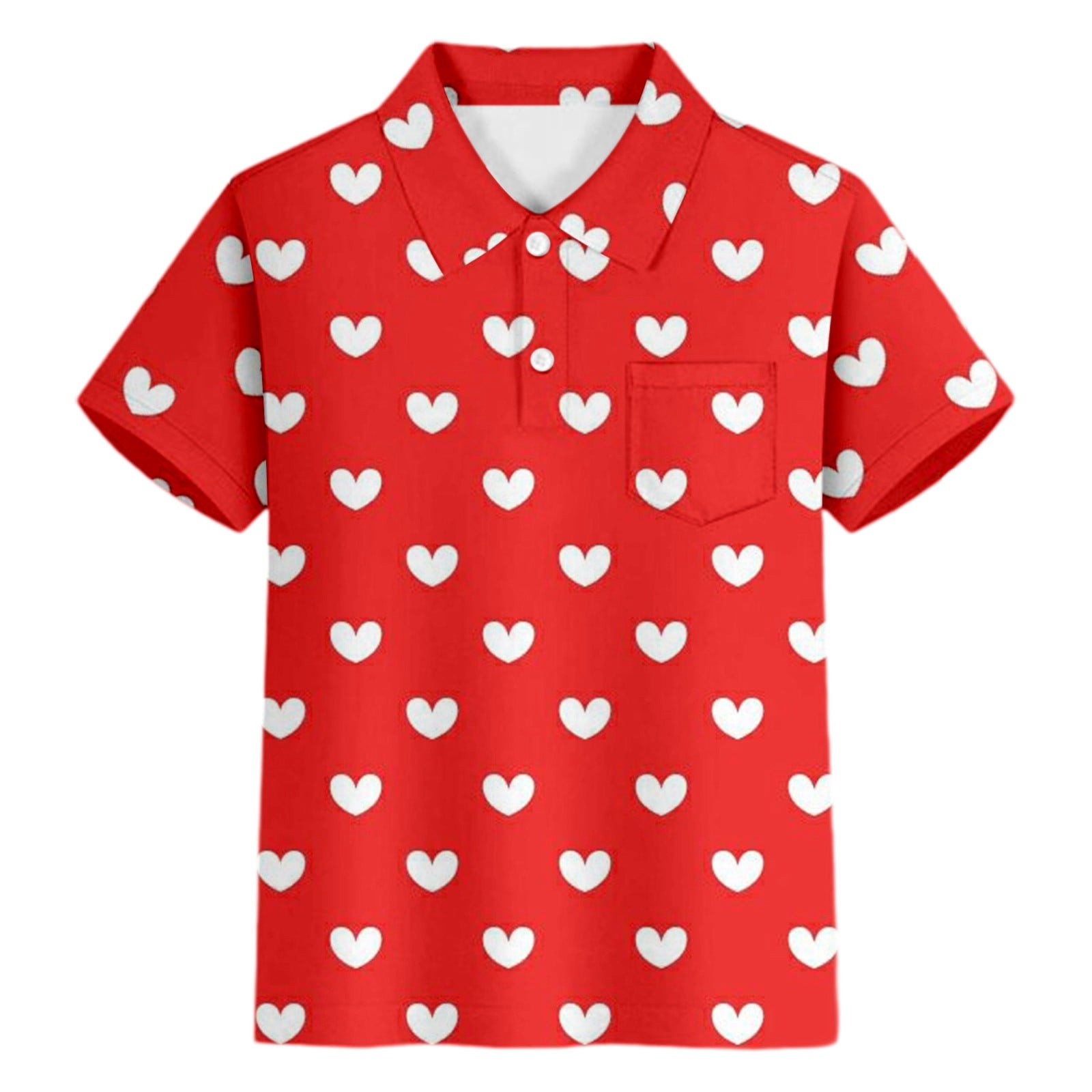 Miaoju Polo Shirts for Boys Cotton Button Closure Gradient Shirt Short Sleeve Pocket Shirts Funny Beach Shirt Summer Clothes With Pocket