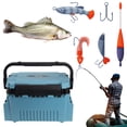 thumbnail image 4 of Caja Plástico para Cebo Herramientas Pesca Contenedor Aparejos Multifunción Acc (L Azulado), 4 of 9