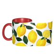 thumbnail image 4 of Lemons Pattern Coffee Mug Fun Custom Ceramic Mugs 11oz Red, 4 of 5