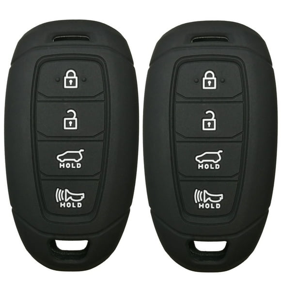 2Pcs Coolbestda Rubber 4 Buttons Key Fob Remote Cover Case Protector Keyless Jacket Shell for 2019 2020 2021 Hyundai Kona Santa Fe Elantra GT Veloster Accent Venue