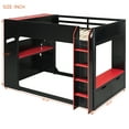 thumbnail image 2 of Harper & Bright Designs Full Size Gaming Loft Bed with Height-adjustable Desk & RGB Lights, Full Wood Loft Bed Frame with Storage Compartments & Hanging Rod, Red, 2 of 17