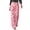 Pink, variant on Women's Casual Wide Leg Jeans with Large Polka Dot Print Pink S