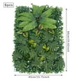 thumbnail image 2 of 6-Pack Artificial Greenery Wall Panels 23.6x15.7 Inch Mixed Leaf Types Green Silk Cloth Foliage Backdrop for Wedding, 2 of 10