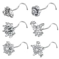 thumbnail image 2 of QQTDFG 6Pcs/lot 20g Stainless Steel Nose Studs I/L/S-Shape CZ Nostril Piercing Jewelry-L Shape, 2 of 9