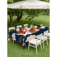thumbnail image 3 of Japanese Style Outdoor Tablecloth - 52x70 Inch Rectangle Dining Table Cover, Modern Cranes Cherry Flower Wave Navy Blue Waterproof Outdoor Table Cloth with Umbrella Hole & Zipper for Picnic/Patio, 3 of 7