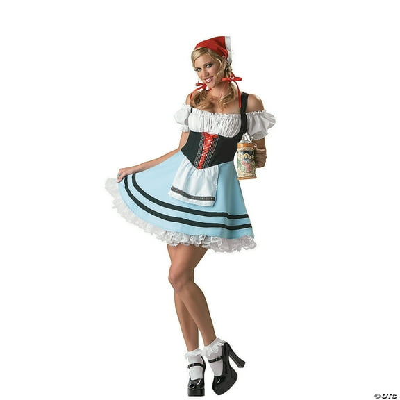 Fun World Costumes Beer Maid Oktoberfest Women's Halloween Fancy-Dress Costume for Adult, XL (16-18)