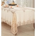 thumbnail image 2 of Fennco Styles Elegant Lace Design Tablecloth 67 x 120 Inch - Ecru Vintage Table Cover for Everyday Use, Banquets, Weddings, Holidays and Special Occasions, 2 of 3