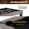 thumbnail image 5 of 7 ft. Monteray Pool Table, 3-in-1 Dining Top, Table Tennis with Accessories, Brown, by Barrington Billiards, 5 of 8