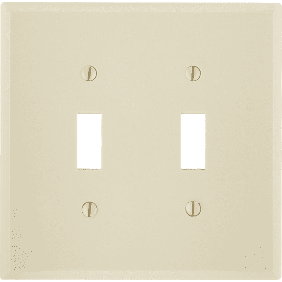 Leviton 86009 2-Gang Wallplate in Ivory — UL Listed for US Residential Electrical Code Compliance, Drop-in NEC-Standard Wiring